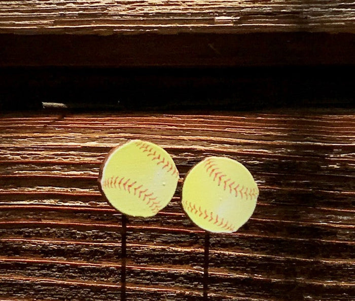 Softball Stud Earrings #3065