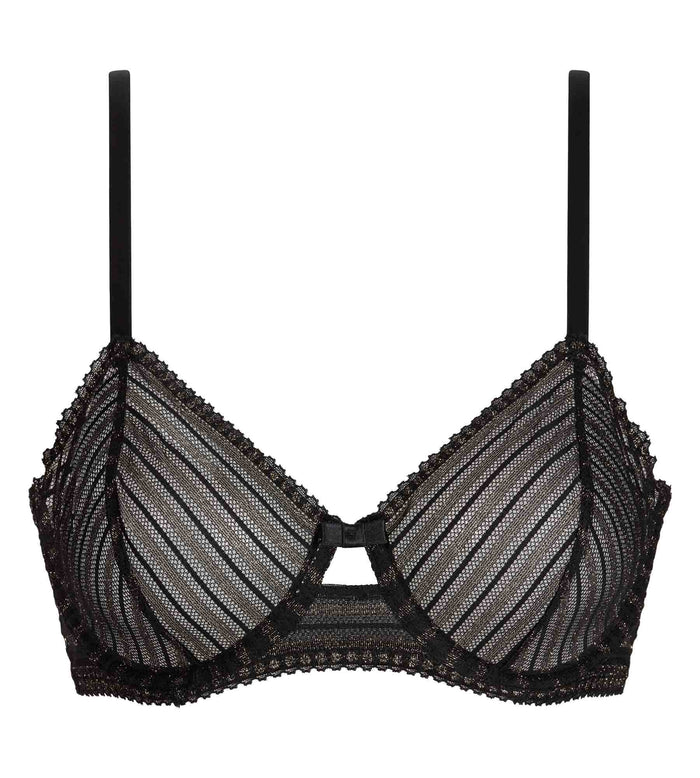 Soutien-gorge à armatures dentelles noir rayé Holiday