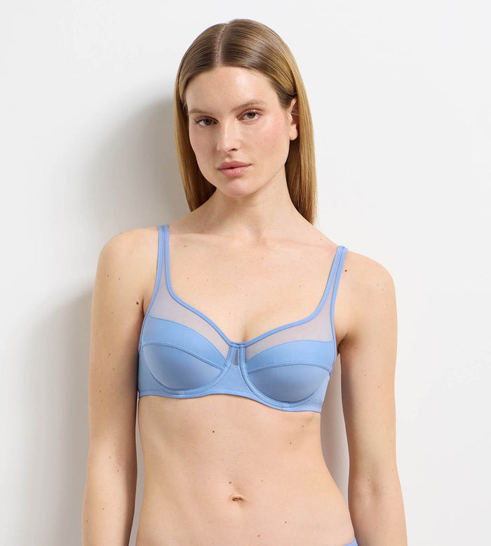 Soutien-gorge emboîtant à armatures bleu lin Generous Classic