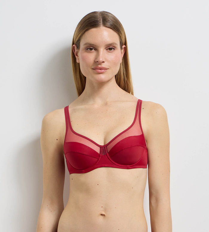 Soutien-gorge emboîtant à armatures bois rouge Generous Classic
