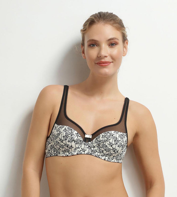 Soutien-gorge emboîtant en microfibre et tulle à palmiers Generous