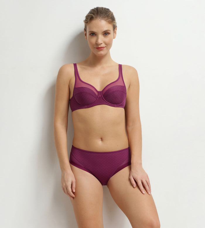 Soutien-gorge emboîtant en microfibre et tulle à pois Generous