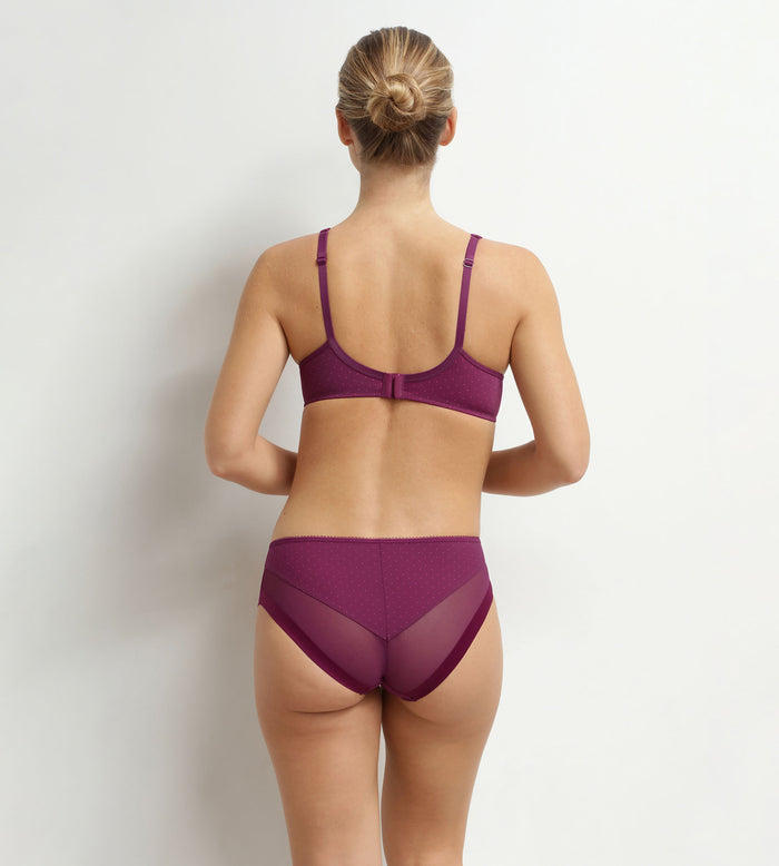 Soutien-gorge emboîtant en microfibre et tulle à pois Generous