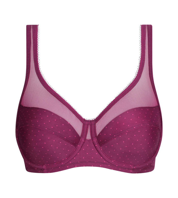 Soutien-gorge emboîtant en microfibre et tulle à pois Generous