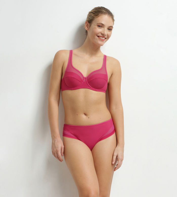 Soutien-gorge emboîtant en microfibre et tulle Framboise Generous