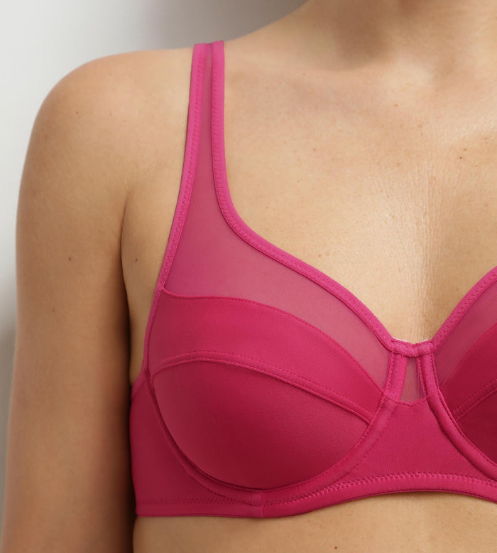 Soutien-gorge emboîtant en microfibre et tulle Framboise Generous