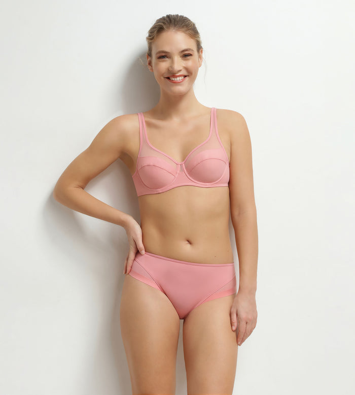 Soutien-gorge emboîtant en microfibre et tulle Rose Generous