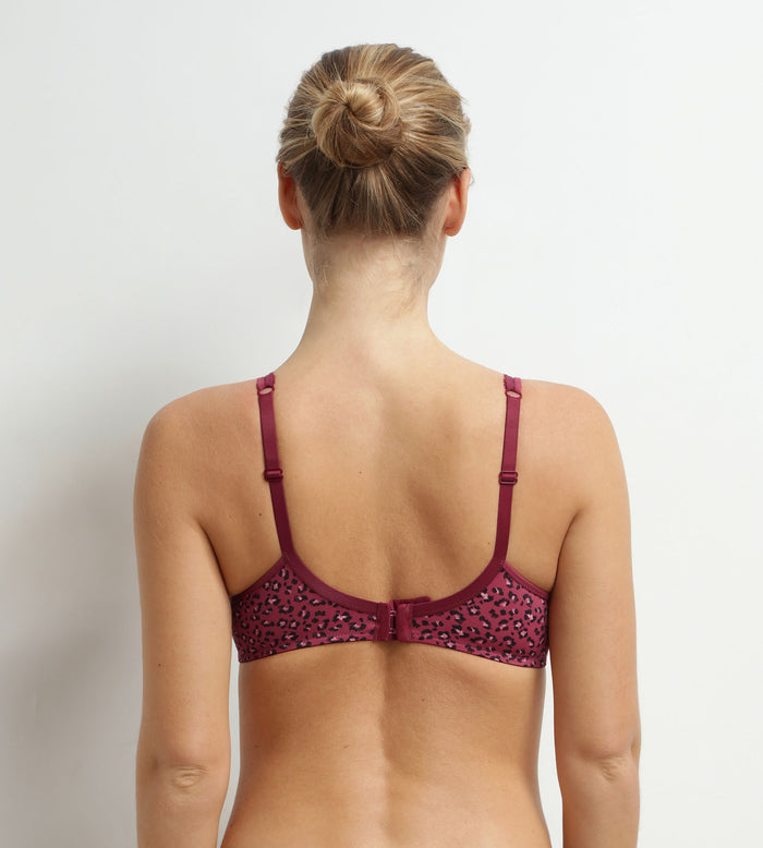 Soutien-gorge emboîtant en microfibre et tulle Rouge Marron Generous