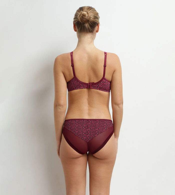 Soutien-gorge emboîtant en microfibre et tulle Rouge Marron Generous