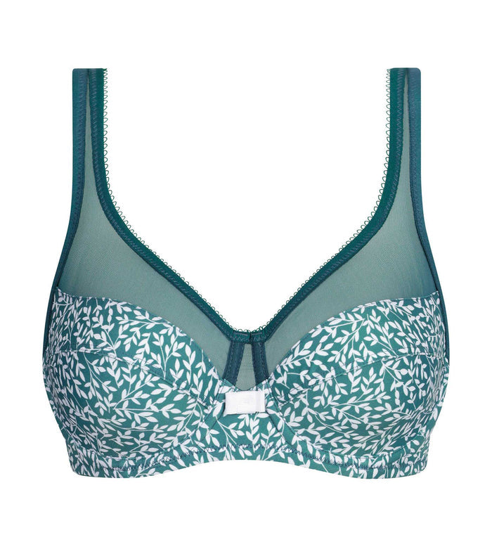 Soutien-gorge emboîtant en microfibre et tulle Vert Hydro Generous