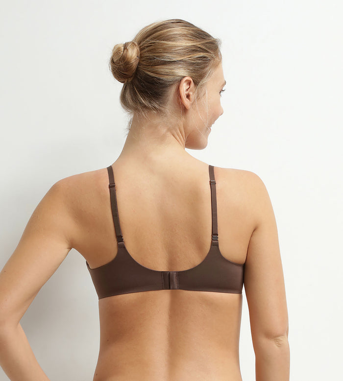 Soutien-gorge paddé sans armature en microfibre Brun Dim Invisible