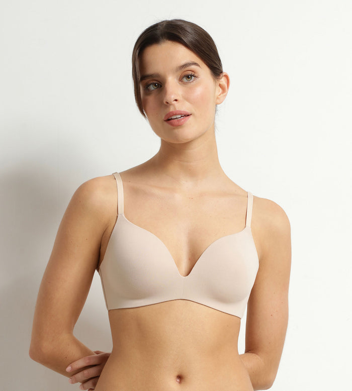 Soutien-gorge paddé sans armature en microfibre Nude Dim Invisible