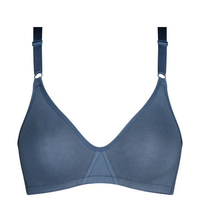 Soutien-gorge triangle sans armature coton Bleu Cendré Dim Daily