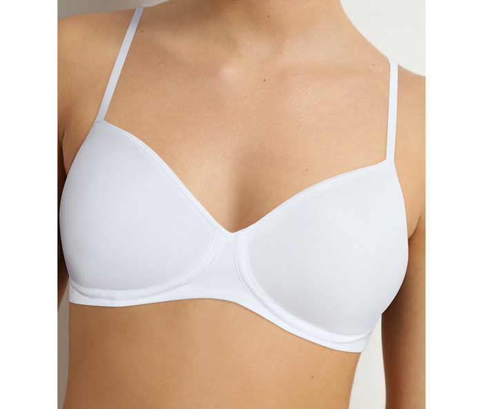 Soutien-gorge triangle sans armature en microfibre Blanc Dim Invisible