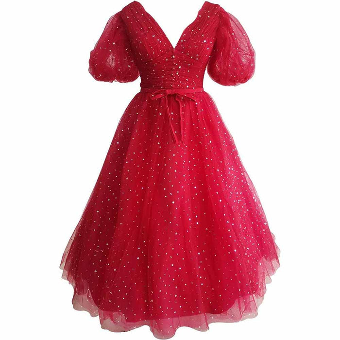 Burgundy Tea-Length / Free