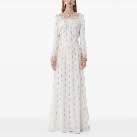 Sparkly A-Line Beaded Long Evening Dresses For Events