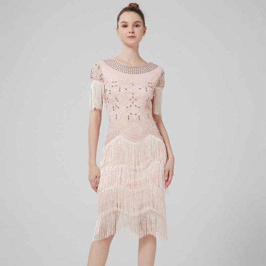 Sparkly Event Dress Sequins Fringed 1920s Dress