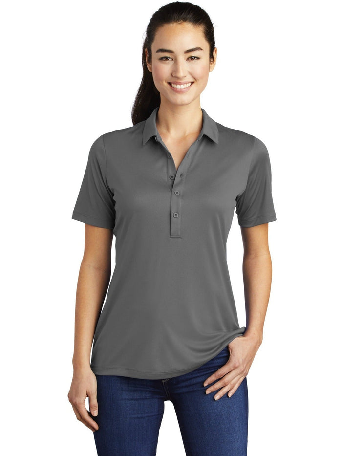 Sport-Tek Ladies Posi-UV Pro Polo-Regular-Sport-Tek-Dark Smoke Grey-S-Thread Logic