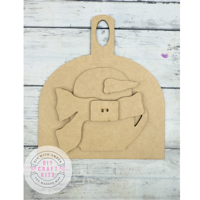 Square Button Snowman Cutting Board DIY Kit