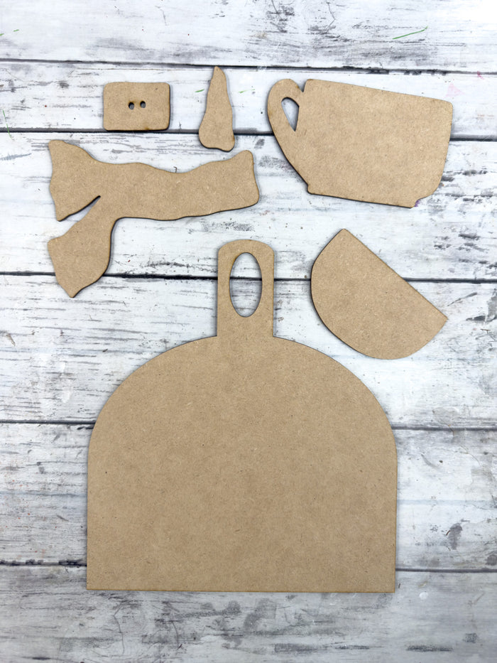 Square Button Snowman Cutting Board DIY Kit