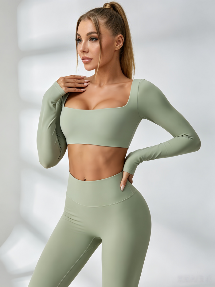 Square Collar Long Sleeves