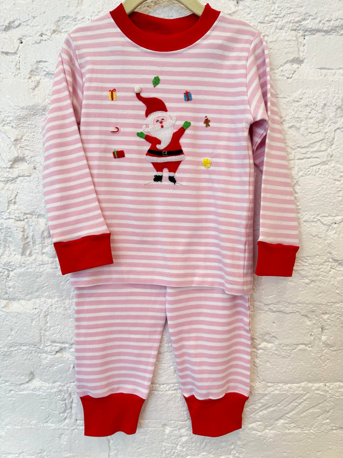 Squiggles - Pajama Set - Juggling Santa Pink