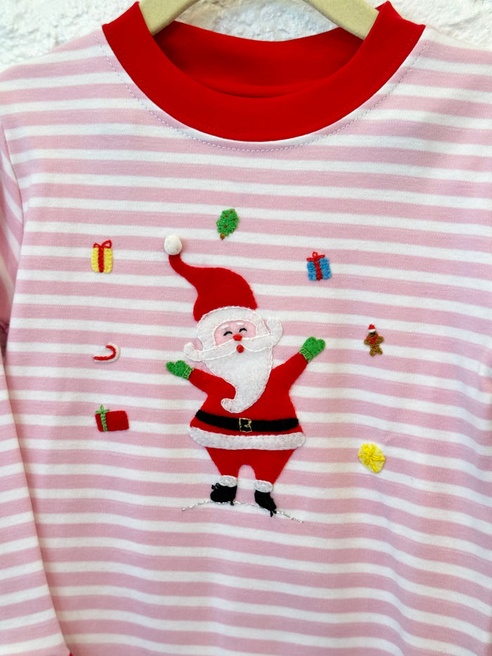 Squiggles - Pajama Set - Juggling Santa Pink