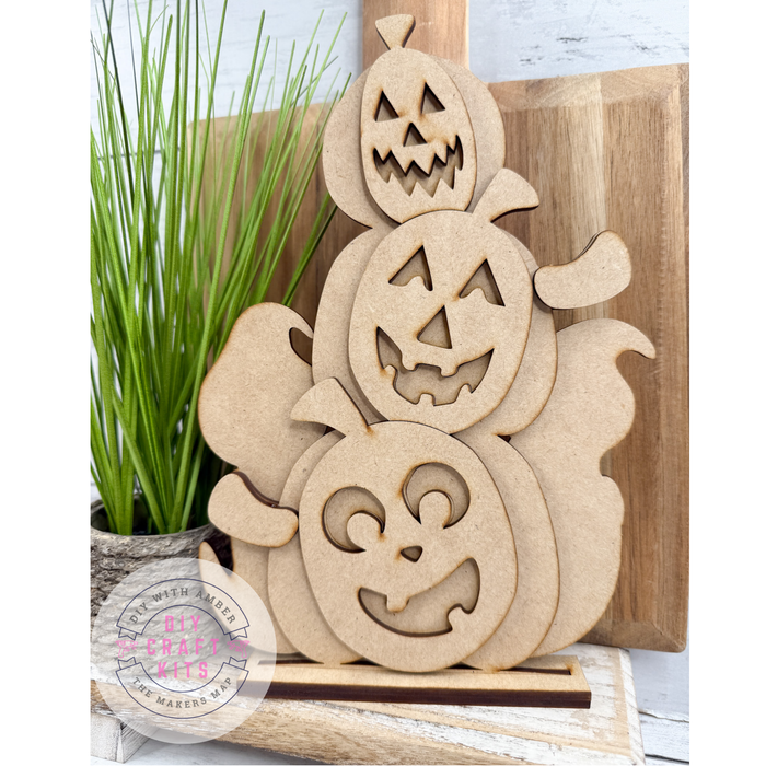 Stacked Jack O Lanterns and Ghosts DIY Kit