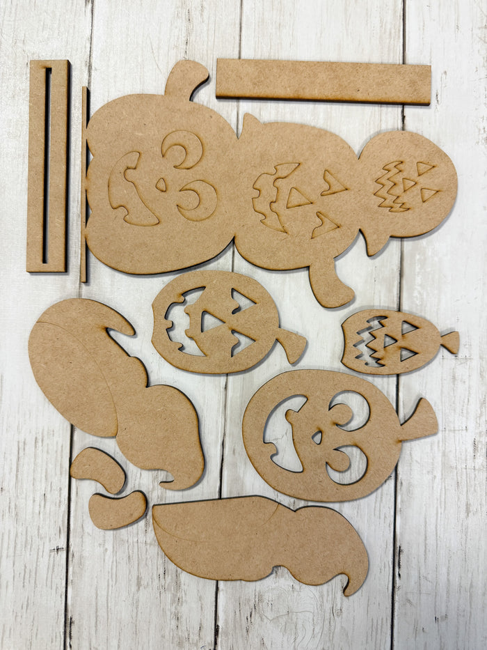 Stacked Jack O Lanterns and Ghosts DIY Kit
