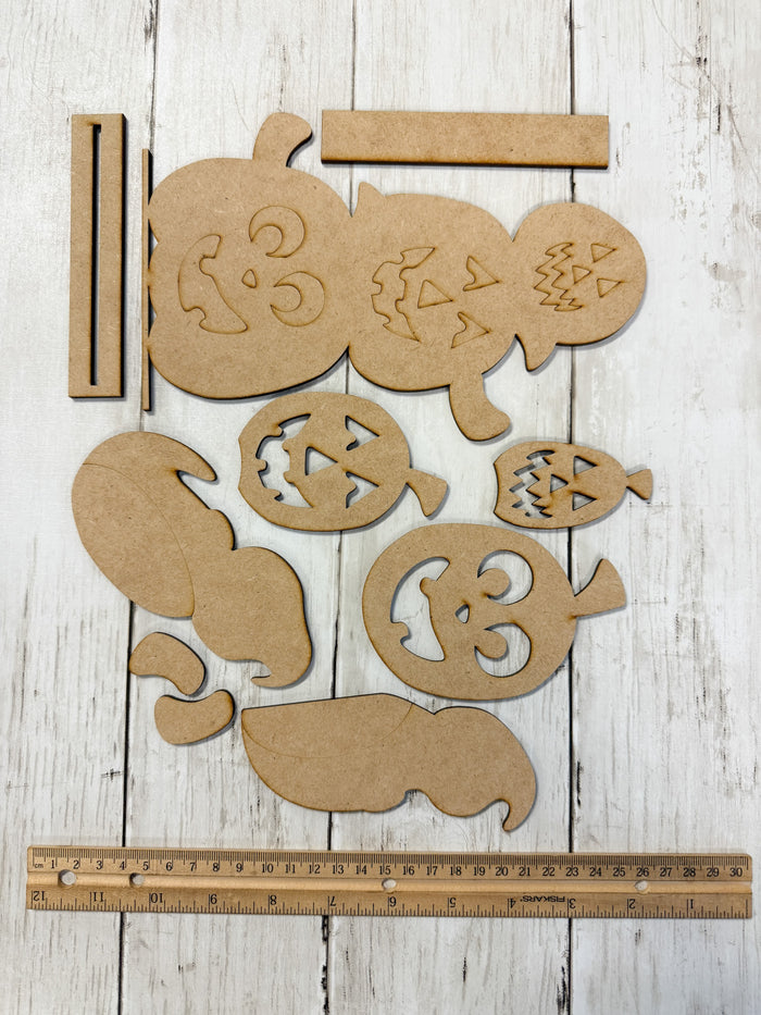 Stacked Jack O Lanterns and Ghosts DIY Kit
