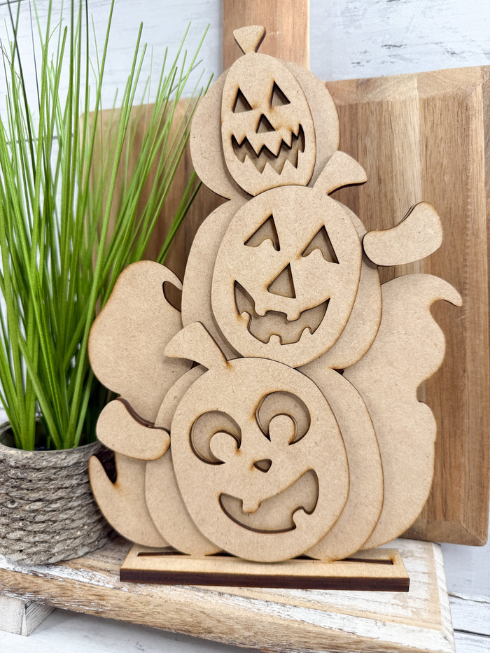 Stacked Jack O Lanterns and Ghosts DIY Kit
