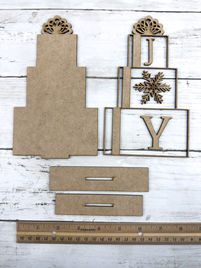 Stacked Presents Joy Shelf Sitter DIY Kit