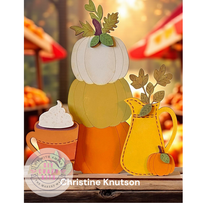 Stacked Pumpkins Fall Drink and Pitcher DIY Kit