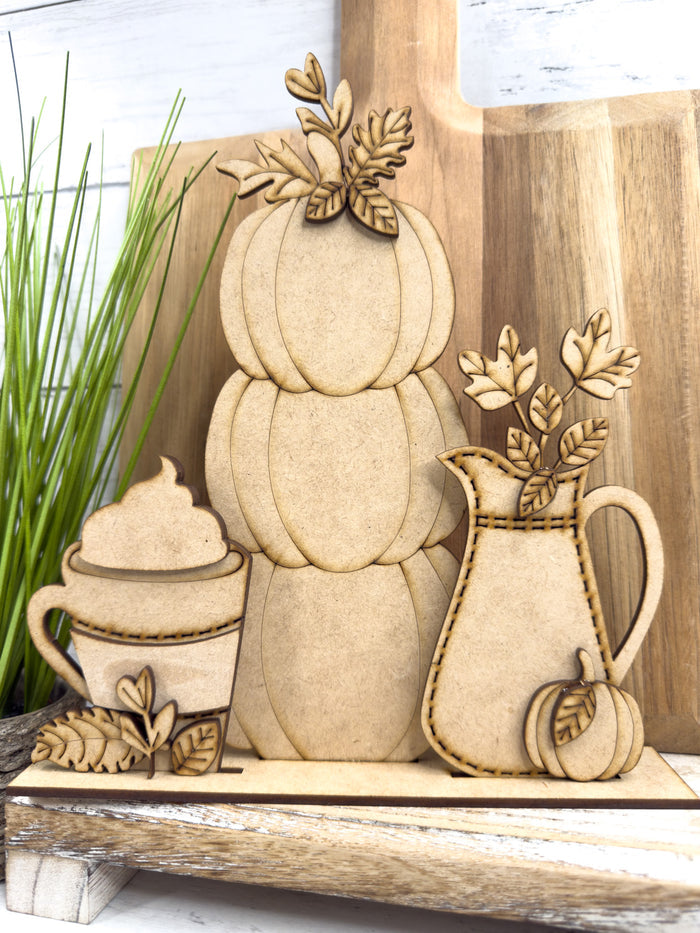 Stacked Pumpkins Fall Drink and Pitcher DIY Kit