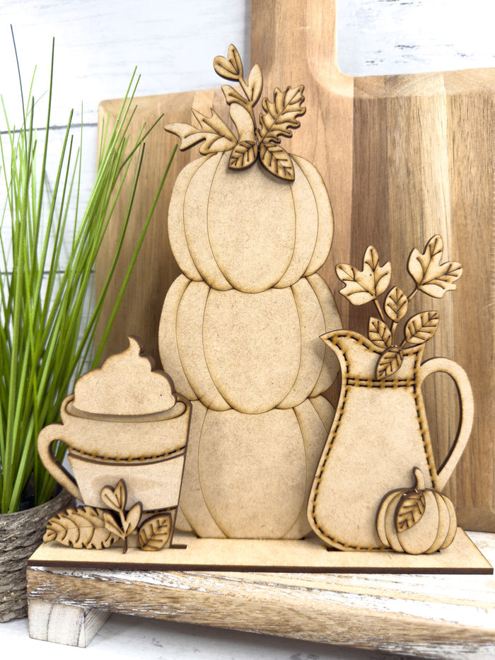 Stacked Pumpkins Fall Drink and Pitcher DIY Kit