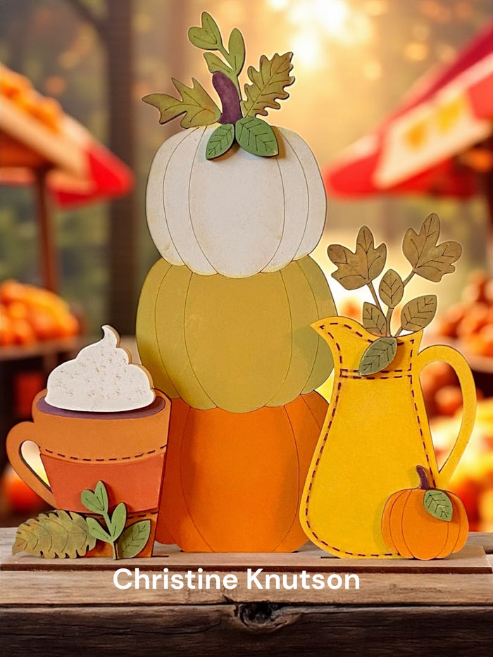 Stacked Pumpkins Fall Drink and Pitcher DIY Kit