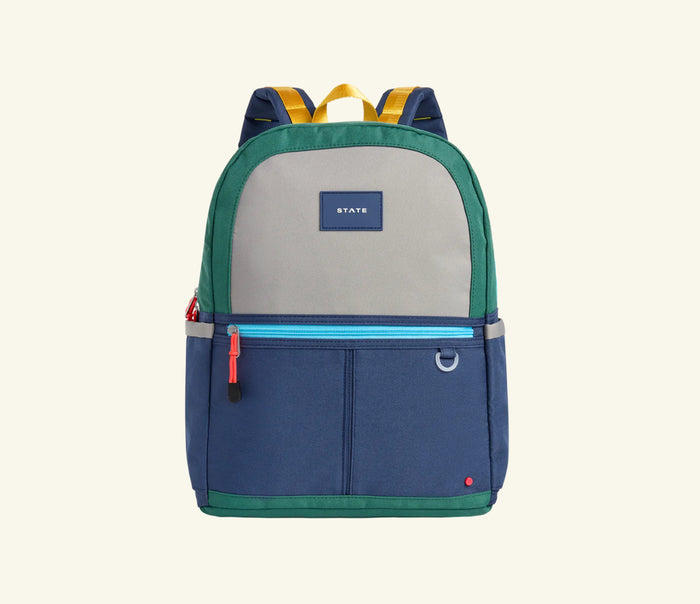 State Bags - Kane Double Pocket Backpack - Green/Navy