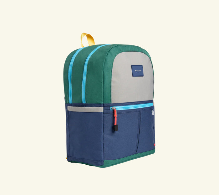 State Bags - Kane Double Pocket Backpack - Green/Navy