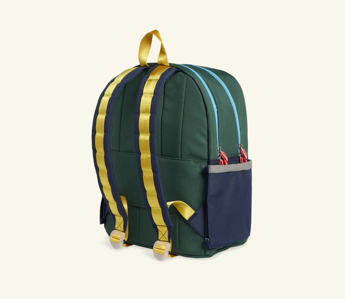 State Bags - Kane Double Pocket Backpack - Green/Navy