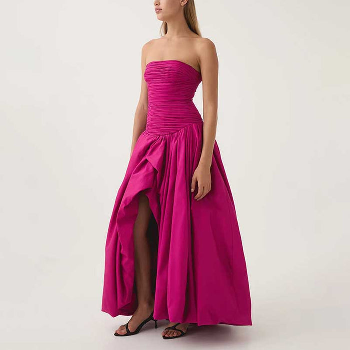 Strapless Bubble Hem Maxi Dress