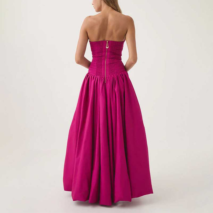 Strapless Bubble Hem Maxi Dress