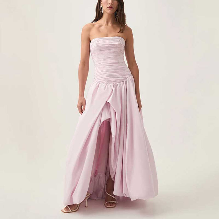 Strapless Bubble Hem Maxi Dress