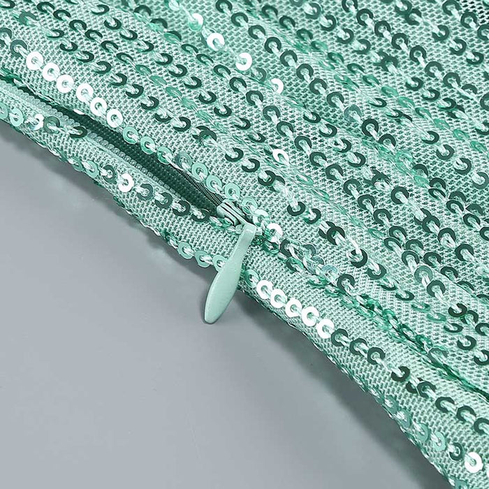Strapless Mint Green Sequin Maxi Dress