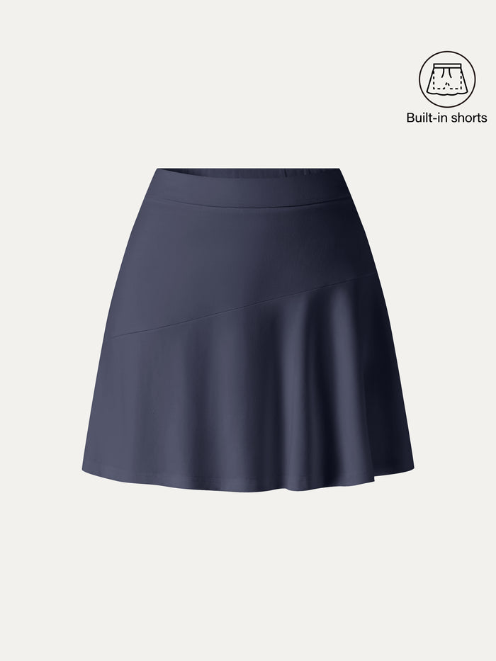 OGLmove Stretch Ponte Mid Rise Pull-on Skirt Light Navy XS