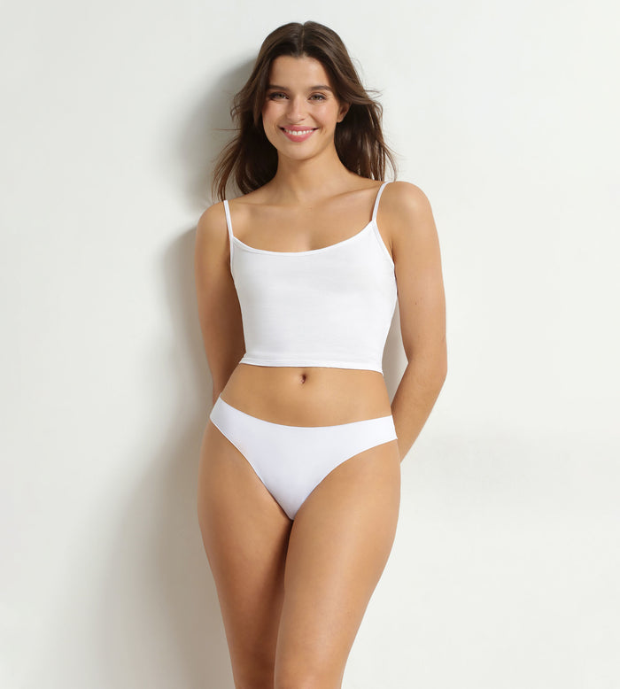 String femme invisible en microfibre Blanc Dim