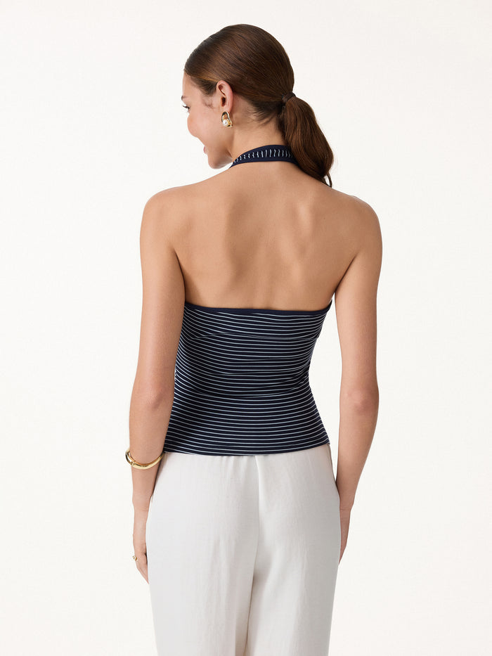 OGLmove Striped Halter Neck Tank Top