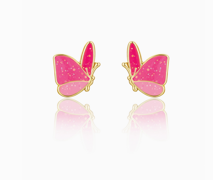 Stud Earrings - Glitter Butterfly