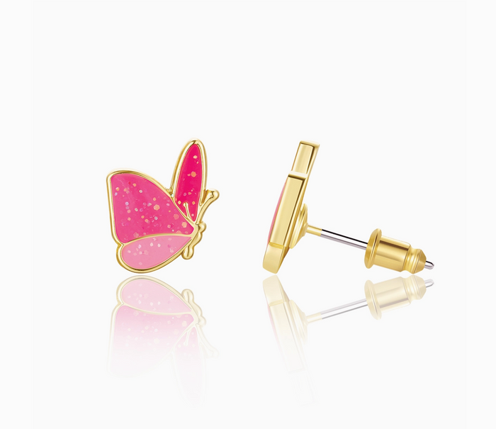 Stud Earrings - Glitter Butterfly