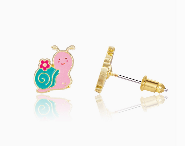 Stud Earrings - Snuggly Snail