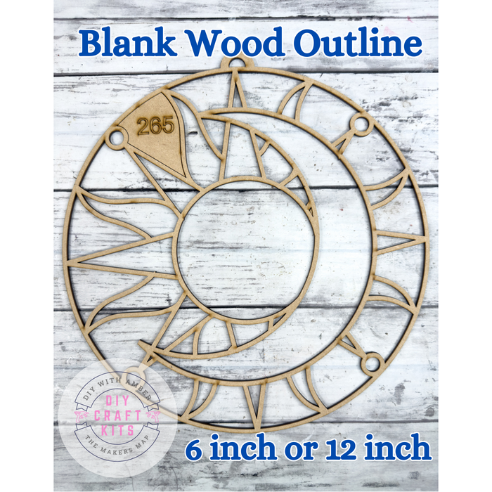 Style 265 Sun Moon Round Laser Cut Outline Frame Blank